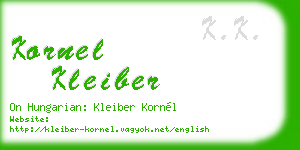 kornel kleiber business card